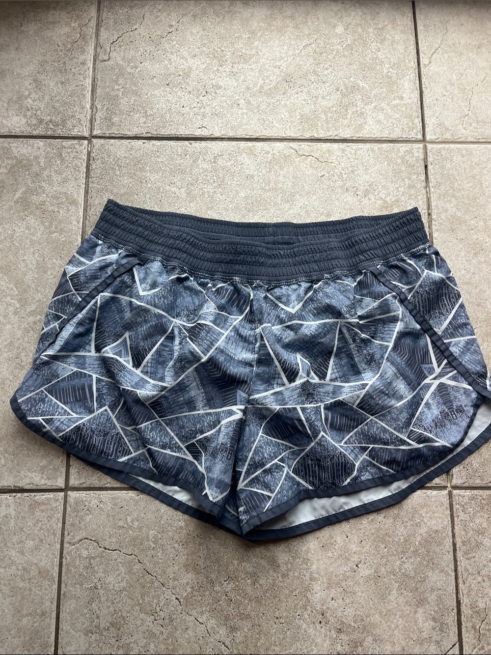 Champion Navy Geometric Print Athletic Shorts